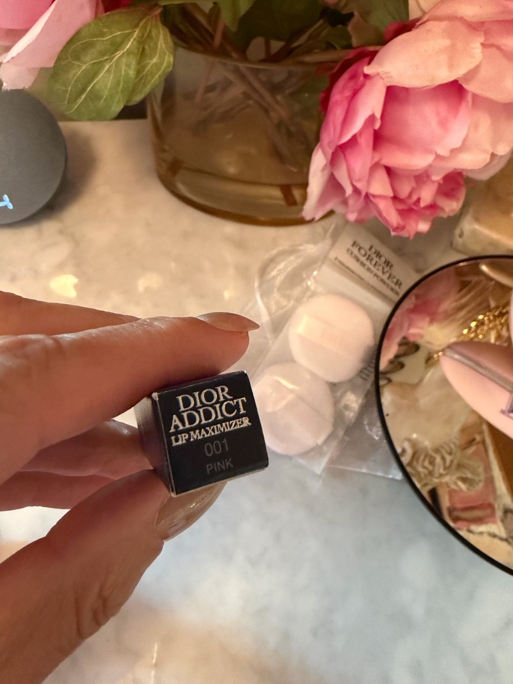Dior Parfum Pink Round Luxury Silicon beauty case, Lippy, powder sponges, dusty - Picture 16 of 16